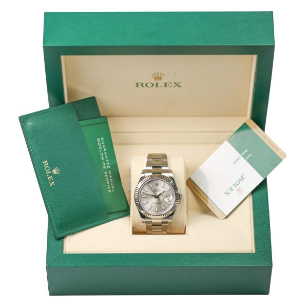 Rolex 116334 Datejust 41mm Silver Stick Dial Oyster Bracelet Watch - Image 3