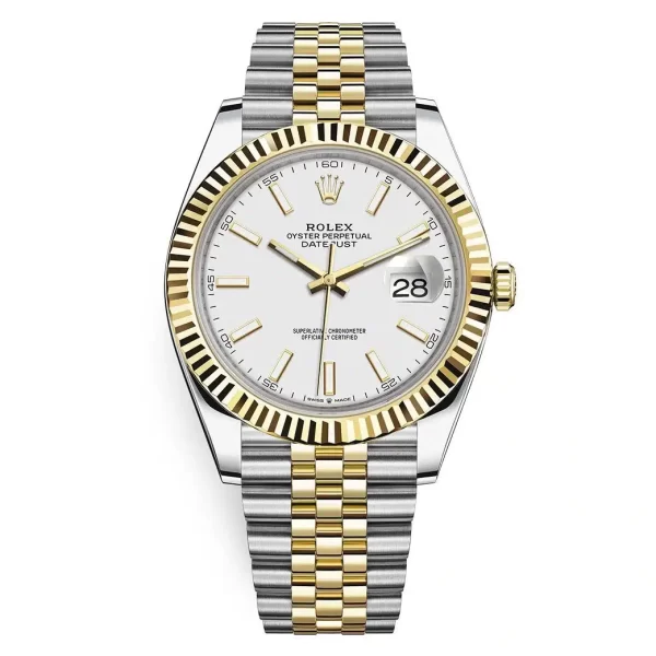 Rolex Datejust 126333 White Index Jubilee 41mm Stainless Steel and Yellow Gold