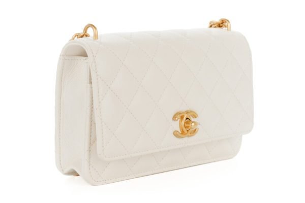 Chanel wallet on chain white caviar gold hardware for sale usa - Image 2