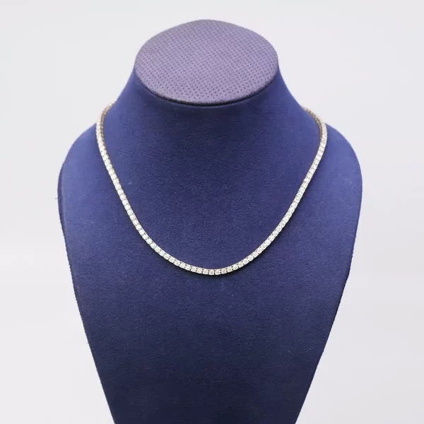 Yellow Gold Tennis 10 pointer Diamond Chain 17 inch 14k - Image 3